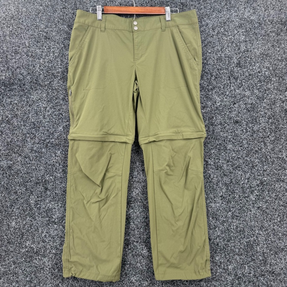 Columbia Omni-Shield Convertible Hiking Pants Olive Green Stretch Zip Off Mens